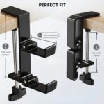 JAKO New Foldable Headphone Stand for Desk, Aluminum Alloy Headphone Holder – Headset Stand Hook Space Save Mount, Universal Fit PC Gaming Headsets Holder Under Desk Clamp for Office, Computer Table