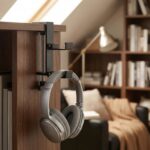 JAKO New Foldable Headphone Stand for Desk, Aluminum Alloy Headphone Holder – Headset Stand Hook Space Save Mount, Universal Fit PC Gaming Headsets Holder Under Desk Clamp for Office, Computer Table