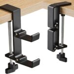 JAKO New Foldable Headphone Stand for Desk, Aluminum Alloy Headphone Holder – Headset Stand Hook Space Save Mount, Universal Fit PC Gaming Headsets Holder Under Desk Clamp for Office, Computer Table