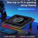 llano V12 RGB Laptop Cooling Pad, Gaming Laptop Cooler, Laptop Cooling Fan Stand with 5.5 Inch Powerful Turbofan, for 15.6-19in Laptop, Adjustable Speed, Touch Control, LCD Screen, Black (RGB)