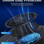 llano V12 RGB Laptop Cooling Pad, Gaming Laptop Cooler, Laptop Cooling Fan Stand with 5.5 Inch Powerful Turbofan, for 15.6-19in Laptop, Adjustable Speed, Touch Control, LCD Screen, Black (RGB)