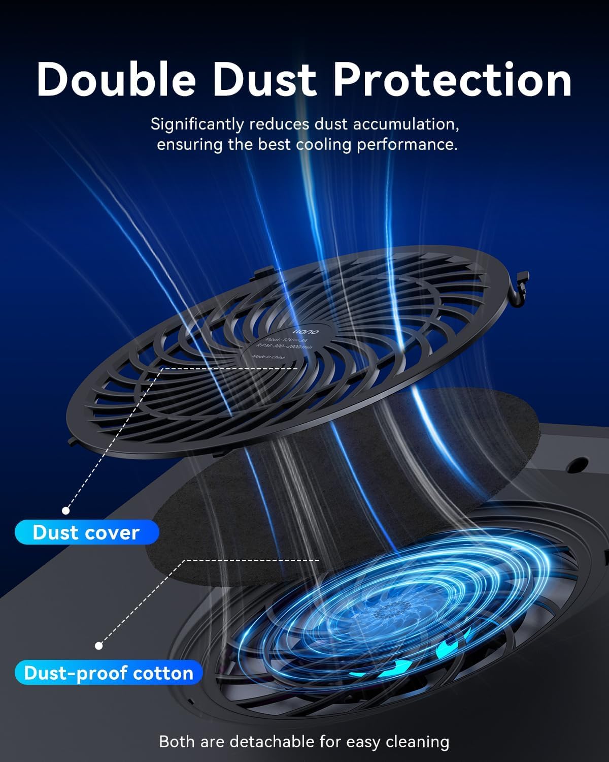 llano V12 RGB Laptop Cooling Pad, Gaming Laptop Cooler, Laptop Cooling Fan Stand with 5.5 Inch Powerful Turbofan, for 15.6-19in Laptop, Adjustable Speed, Touch Control, LCD Screen, Black (RGB)