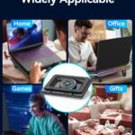 llano V12 RGB Laptop Cooling Pad, Gaming Laptop Cooler, Laptop Cooling Fan Stand with 5.5 Inch Powerful Turbofan, for 15.6-19in Laptop, Adjustable Speed, Touch Control, LCD Screen, Black (RGB)