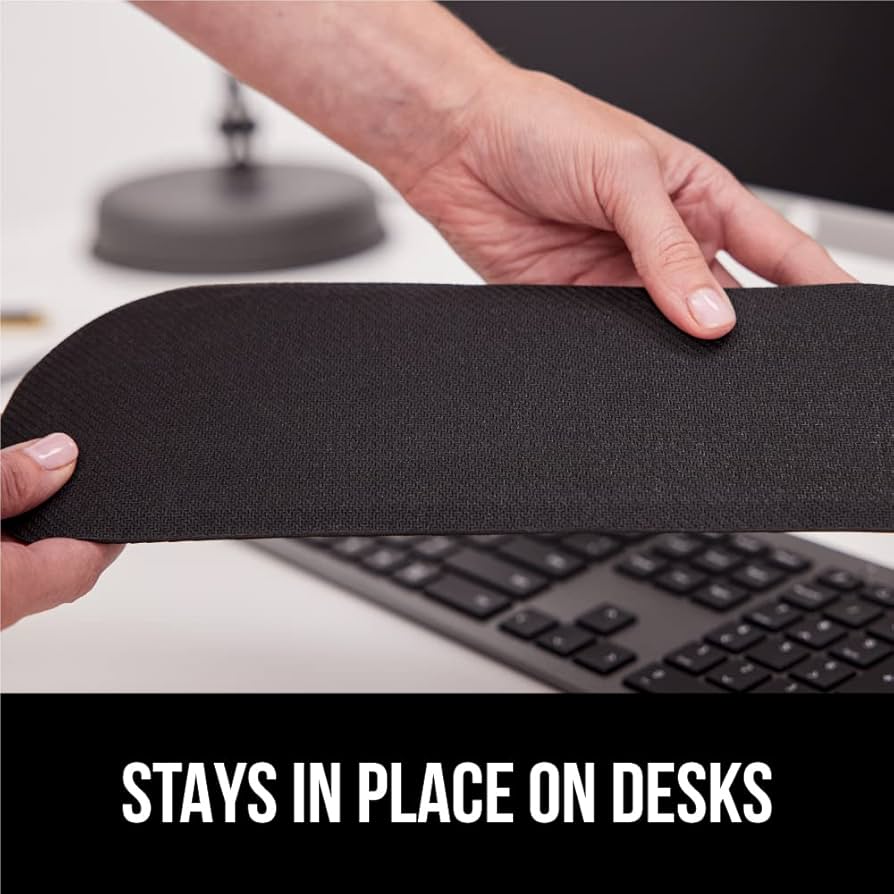 GORILLA GRIP Silky Memory Foam Wrist Rest for Computer Keyboard, Mouse, Ergonomic Design for Typing Pain Relief, Desk Pads Support Hand and Arm, Mousepad Rests, Stain Resistant, 2 Piece Pad, Black