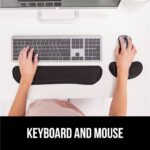 GORILLA GRIP Silky Memory Foam Wrist Rest for Computer Keyboard, Mouse, Ergonomic Design for Typing Pain Relief, Desk Pads Support Hand and Arm, Mousepad Rests, Stain Resistant, 2 Piece Pad, Black