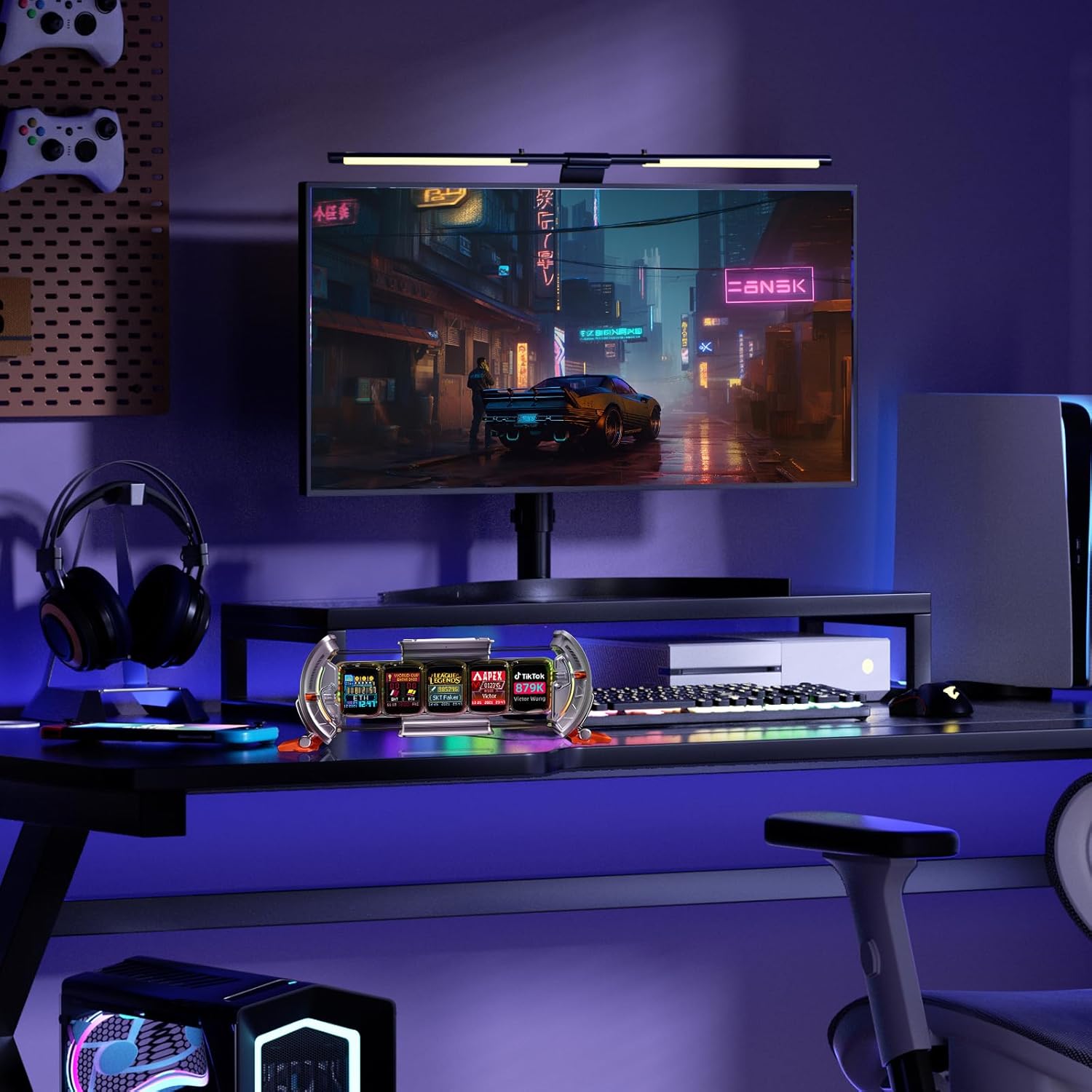 Divoom Times Gate – Cyberpunk Gaming Setup Digital Alarm Clock, Smart APP, WiFi Connect, RGB LED Display, Personalized Financial & Bitcoin Dashboard, Pixel Art for Gaming Room & Office Decor, Silver