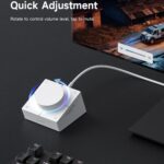 Hagibis Knob USB C Hub with Shortcut Buttons, RGB Type-C Docking Station with 5Gbps USB-C, 2 USB3.0, 3.5mm Jack, SD/Micro SD3.0, USB2.0 for MacBook iPad Pro Laptop (White AG)