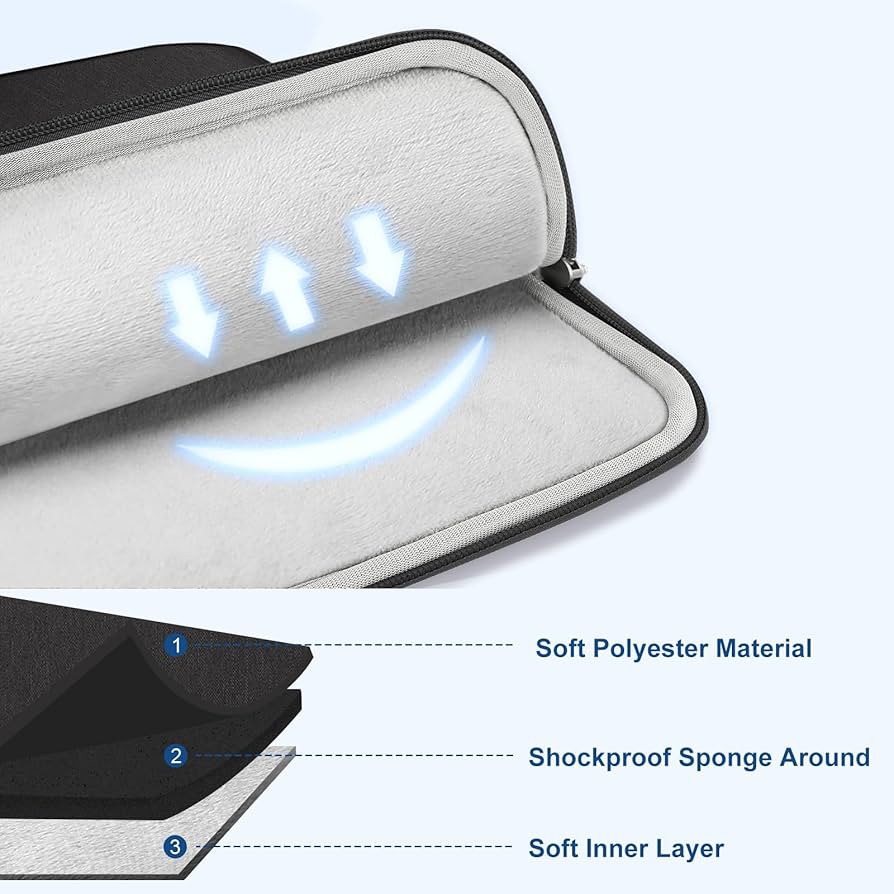 MOSISO Laptop Case 13.3 inch, 13-13.3 inch Laptop Sleeve Compatible with MacBook Air/Pro 13/Pro 14 M5 M4 M3 M2 M1, HP Dell ASUS Lenovo,Polyester Vertical Computer Sleeve Bag with Pocket, Black