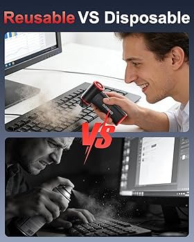 GOOLOO F3 Compressed Air Duster, 150000RPM Duster for Cleaning, 3-Gear Rechargeable Electric Air Blower with Fast Charging, Cordless Mini Blower for PC, Computer, Car, Keyboard, Outdoor