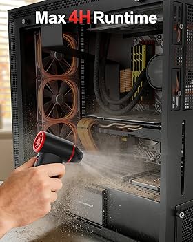 GOOLOO F3 Compressed Air Duster, 150000RPM Duster for Cleaning, 3-Gear Rechargeable Electric Air Blower with Fast Charging, Cordless Mini Blower for PC, Computer, Car, Keyboard, Outdoor