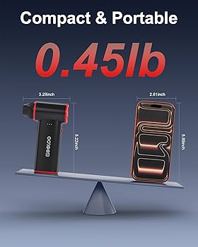 GOOLOO F3 Compressed Air Duster, 150000RPM Duster for Cleaning, 3-Gear Rechargeable Electric Air Blower with Fast Charging, Cordless Mini Blower for PC, Computer, Car, Keyboard, Outdoor