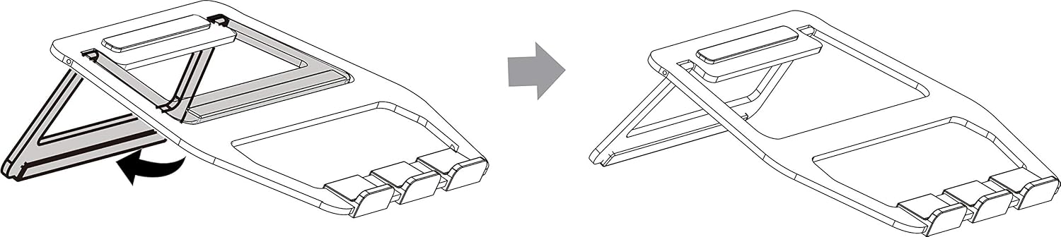 Amazon Basics Aluminum Portable Foldable Laptop Support Stand for Laptops up to 13″, Black