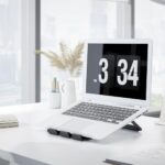 Amazon Basics Aluminum Portable Foldable Laptop Support Stand for Laptops up to 13″, Black