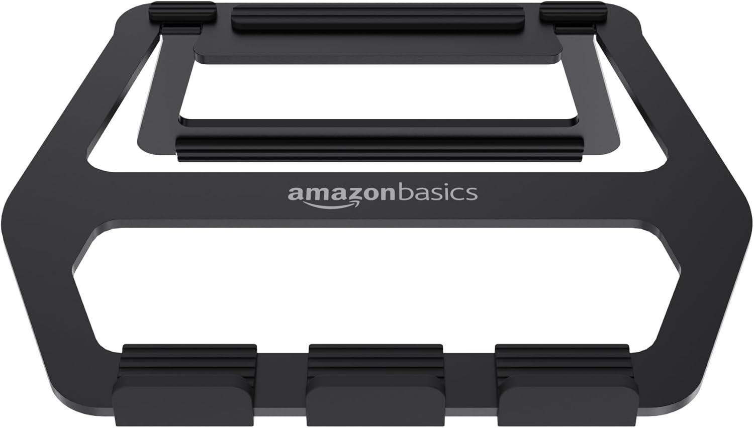 Amazon Basics Aluminum Portable Foldable Laptop Support Stand for Laptops up to 13″, Black