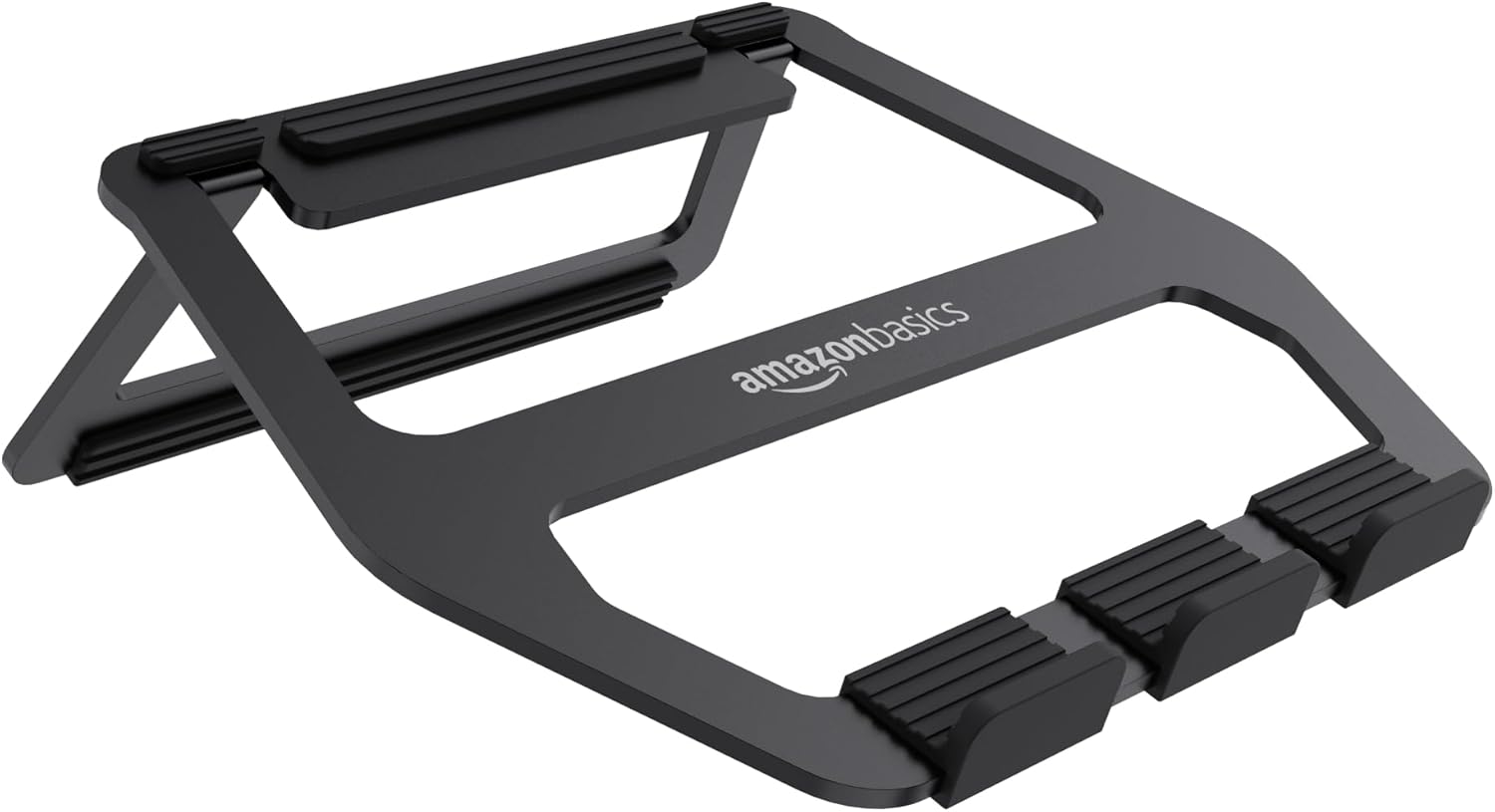 Amazon Basics Aluminum Portable Foldable Laptop Support Stand for Laptops up to 13″, Black
