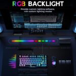 GravaStar Mercury K1 Lite 75% Gaming Keyboard, 2.4GHz/BT/Wired Tri-Mode Wireless Keyboard, Gasket Hot Swappable Mechanical Keyboard, Pre-lubed Linear Switches, RGB Backlit (Transparent Black)