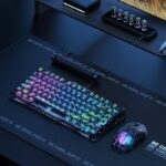 GravaStar Mercury K1 Lite 75% Gaming Keyboard, 2.4GHz/BT/Wired Tri-Mode Wireless Keyboard, Gasket Hot Swappable Mechanical Keyboard, Pre-lubed Linear Switches, RGB Backlit (Transparent Black)
