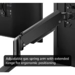 WALI Dual Monitor Stand for 17-32 inch Computer Screens, Dual Monitor Arms for 2 Monitors Holds up to 22 lbs, Height Adjustable Gas Spring Dual Monitors Mount, VESA 75×75/100x100mm (GSMP002N), Black