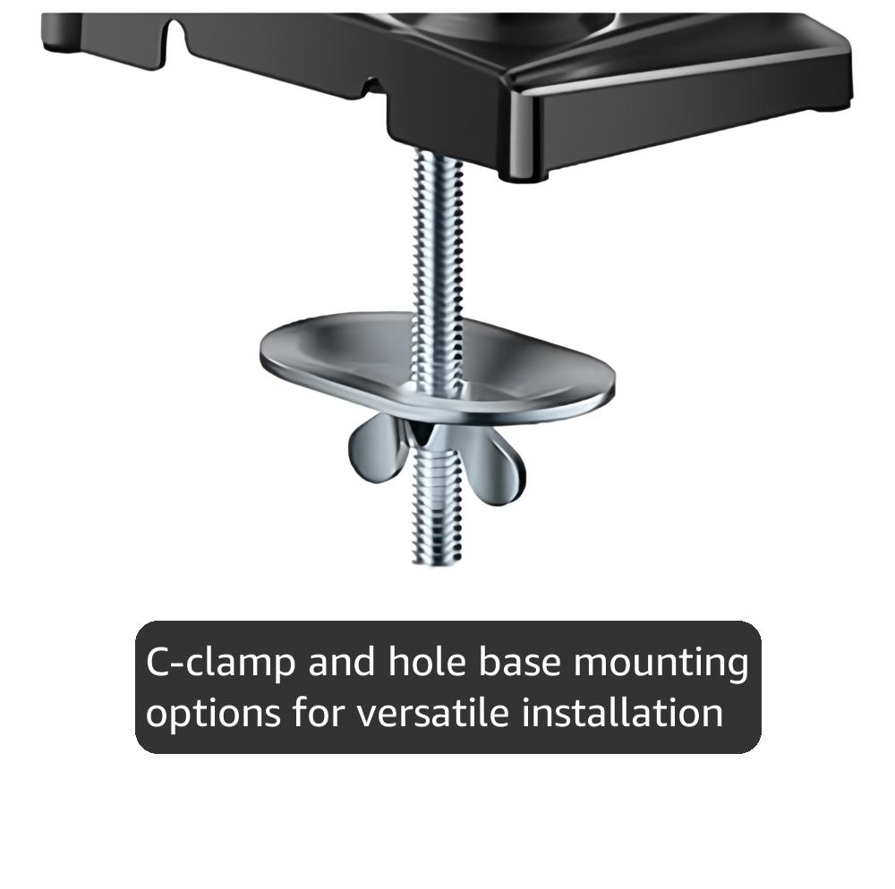 WALI Dual Monitor Stand for 17-32 inch Computer Screens, Dual Monitor Arms for 2 Monitors Holds up to 22 lbs, Height Adjustable Gas Spring Dual Monitors Mount, VESA 75×75/100x100mm (GSMP002N), Black