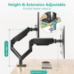 WALI Dual Monitor Stand for 17-32 inch Computer Screens, Dual Monitor Arms for 2 Monitors Holds up to 22 lbs, Height Adjustable Gas Spring Dual Monitors Mount, VESA 75×75/100x100mm (GSMP002N), Black