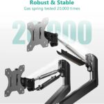WALI Dual Monitor Stand for 17-32 inch Computer Screens, Dual Monitor Arms for 2 Monitors Holds up to 22 lbs, Height Adjustable Gas Spring Dual Monitors Mount, VESA 75×75/100x100mm (GSMP002N), Black