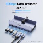 BENFEI 8-in-1 USB C Hub with Secure Clamp – Features 4K@60Hz HDMI, Gigabit Ethernet, 100W PD, 10Gbps 1x USB-C, 2 x USB-A 3.2, 2 x USB-A 2.0 Compatible with MacBook, iPad Pro, iMac, S23, XPS17