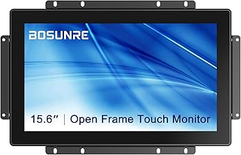 15.6 Inch Capacitive Touch Screen Monitor, 1920×1080 Industrial Touch Display, Metal Housing HD-MI,VGA Input, Open Frame Touchscreen Monitor for Industrial Automation Control