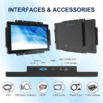 15.6 Inch Capacitive Touch Screen Monitor, 1920×1080 Industrial Touch Display, Metal Housing HD-MI,VGA Input, Open Frame Touchscreen Monitor for Industrial Automation Control