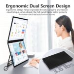 Laptop Screen Extender Dual 15.6″ FHD Portable Monitor 1080P Folding Triple Monitor for Wins, Mac OS 360° Rotation with Kickstand USB C Travel Extended Computer Display