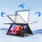 Laptop Screen Extender Dual 15.6″ FHD Portable Monitor 1080P Folding Triple Monitor for Wins, Mac OS 360° Rotation with Kickstand USB C Travel Extended Computer Display