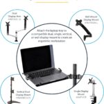 StarTech.com VESA Laptop Tray – Adjustable Monitor Arm Laptop Tray Secures Notebooks (4.5kg / 9.9lb) – 75×75 & 100×100 VESA Mount Holes – Ventilated – for Monitor Desk Mounts/Stands (Laptop-ARM-Tray)