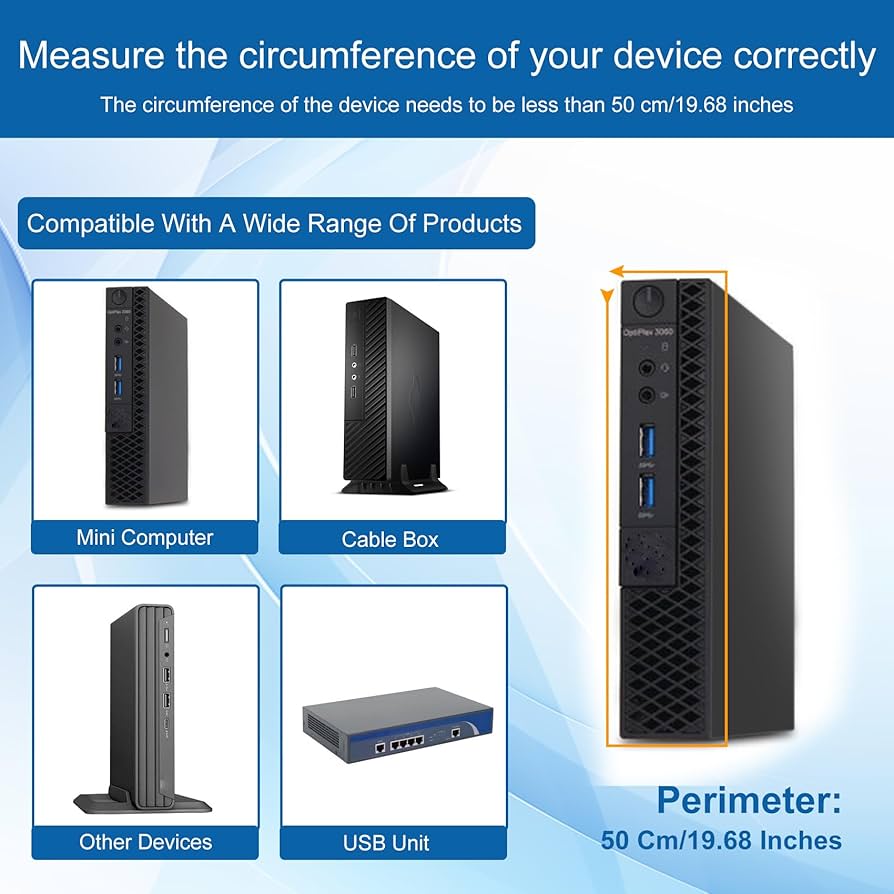 Universal Wall and VESA Mount for Micro PC, UPS Units, WiFi Router, Cable Modem and Other Electronic Devices Adjustable Strap Mount Bracket for Dell Lenovo HP mini pc, Mounted Behind The TV or Monitor
