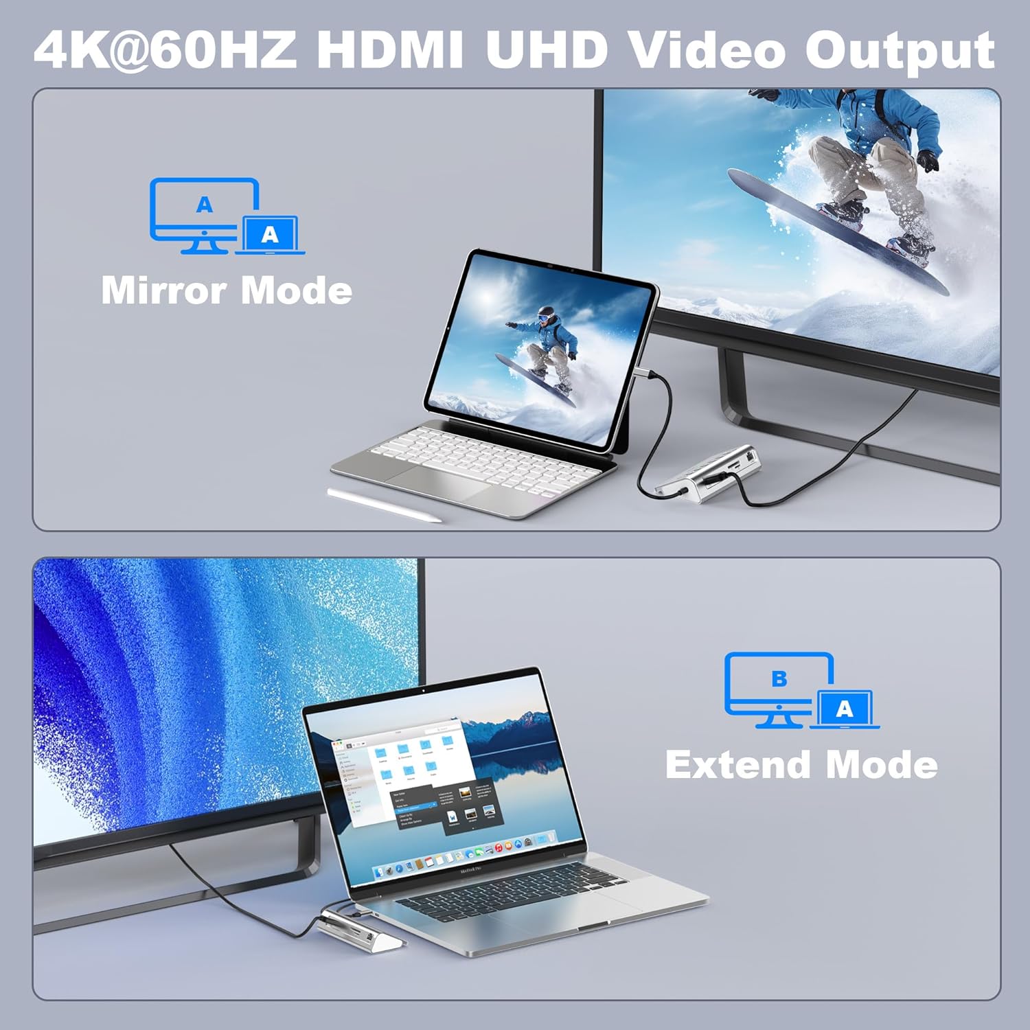 P9R PRO USB C Hub Ethernet, 10 in 1 USB Docking Station 10Gbps with 4K@60Hz HDMI, USB C and 2 USB A 3.2, LAN, 2 USB A 2.0, PD 100W, SD/TF Ports, USB to Ethernet Adapter for PC, iPhone 16/15, Mac