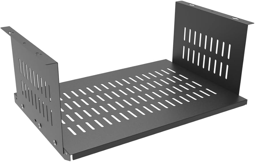 JINGCHENGMEI Under Desk Computer Mount for Small Form Factor SFF Computers and PCs, W 17.3″ x H 6.5″ x D 12″, Compatible with PlayStation 4, PS4 Slim, PS4 Pro for Under Desk Gaming (6.5inch High)