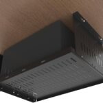 JINGCHENGMEI Under Desk Computer Mount for Small Form Factor SFF Computers and PCs, W 17.3″ x H 6.5″ x D 12″, Compatible with PlayStation 4, PS4 Slim, PS4 Pro for Under Desk Gaming (6.5inch High)