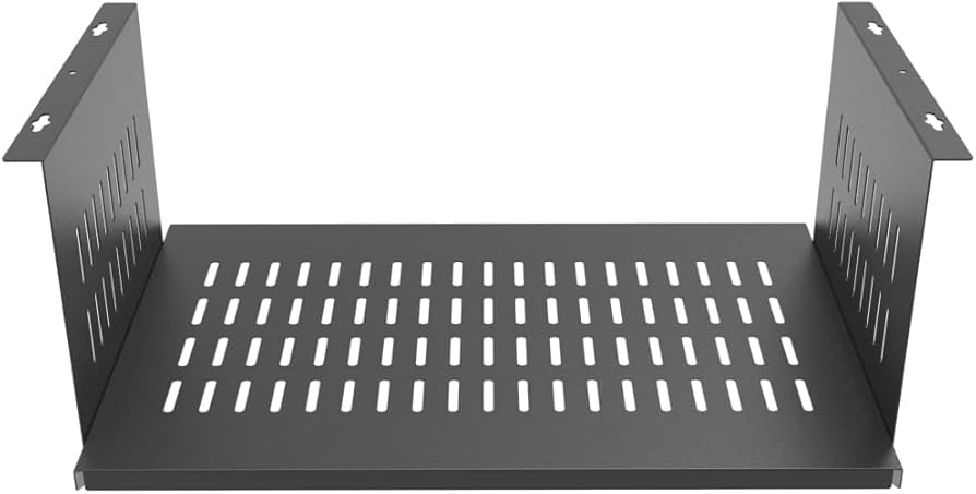 JINGCHENGMEI Under Desk Computer Mount for Small Form Factor SFF Computers and PCs, W 17.3″ x H 6.5″ x D 12″, Compatible with PlayStation 4, PS4 Slim, PS4 Pro for Under Desk Gaming (6.5inch High)