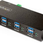 StarTech.com 7-Port Managed USB Hub with 7X USB-A, Heavy Duty with Metal Industrial Housing, ESD & Surge Protection, Wall/Desk/Din-Rail Mountable, USB 3.0/3.1/3.2 Gen 1 5Gbps, TAA