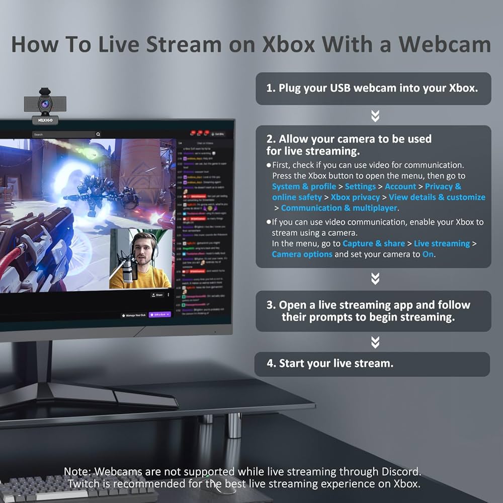 NexiGo N60 1080P Webcam with Microphone, Software Control & Privacy Cover, USB HD Computer Web Camera, Plug and Play, for Zoom/Skype/Teams, Conferencing and Video Calling