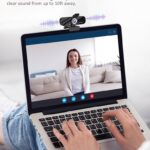 Tewiky Full HD Webcam with Built-in Microphone and Rotatable Tripod, 1080P Video and Wide Angle Camera, Privacy Cover, for Desktop PC or Laptop Computer