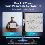 EMEET C60E Dual-Camera 4K Webcam for Streaming, Wide-Angle and Telephoto Cameras, Max 11X Hybrid Zoom & PDAF Autofocus, Remote Control, RGB Lighting, 2 Mics, Ideal for Livestreaming and Online Meeting