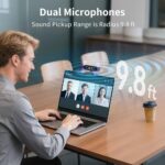 EMEET C60E Dual-Camera 4K Webcam for Streaming, Wide-Angle and Telephoto Cameras, Max 11X Hybrid Zoom & PDAF Autofocus, Remote Control, RGB Lighting, 2 Mics, Ideal for Livestreaming and Online Meeting