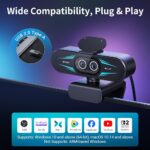 EMEET C60E Dual-Camera 4K Webcam for Streaming, Wide-Angle and Telephoto Cameras, Max 11X Hybrid Zoom & PDAF Autofocus, Remote Control, RGB Lighting, 2 Mics, Ideal for Livestreaming and Online Meeting