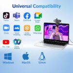 4K Webcam for PC with PDAF & CDAF Dual-autofocus, Ultra 4K HD, 2 Noise Reduction Mics, Auto Light Correction, USB-A, Privacy Cover, 79°FOV, Streaming Camera for PC, Mac, Laptop, Video Calls