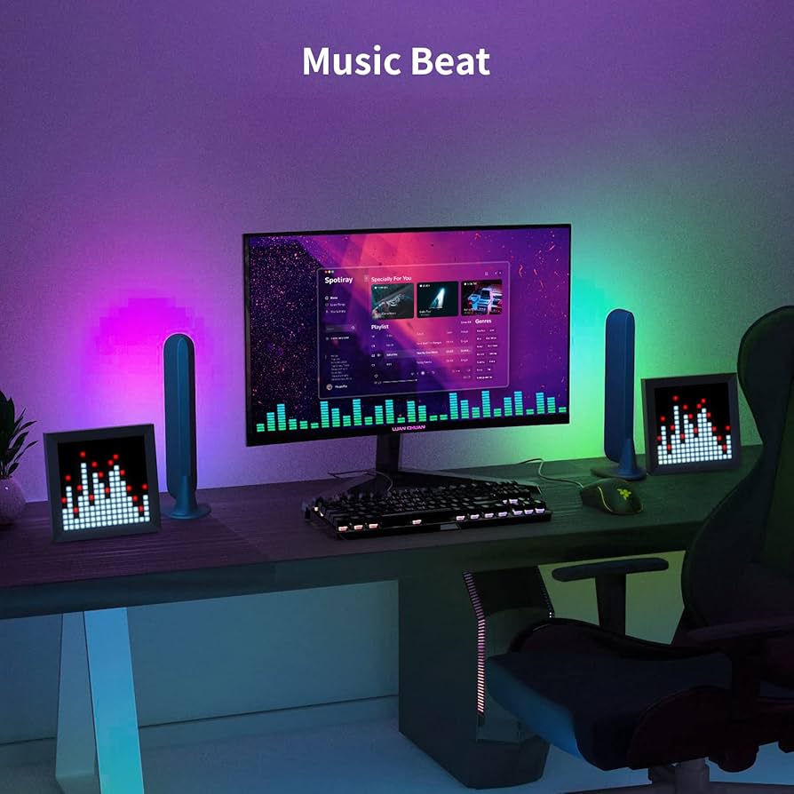 Divoom LED Light Pixel Display Panel Suit for RGB Light Bars, Smart App Control with Cool Animation Desk Setup for PC, TV, Gaming Room Decor