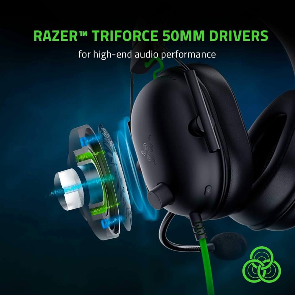 Razer BlackShark V2 X Gaming Headset: 7.1 Surround Sound – 50mm Drivers – Memory Foam Cushion – For PC, PS4, PS5, Switch – 3.5mm Audio Jack – Black