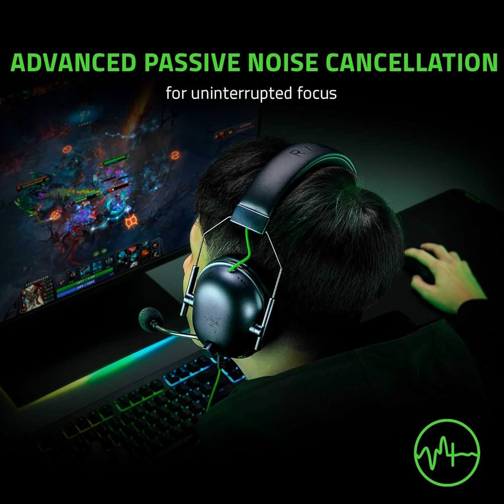 Razer BlackShark V2 X Gaming Headset: 7.1 Surround Sound – 50mm Drivers – Memory Foam Cushion – For PC, PS4, PS5, Switch – 3.5mm Audio Jack – Black