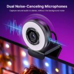NexiGo N680E Pro, 4K UHD Streaming Webcam with Ring Light, PDAF Autofocus, 1080P@60FPS, 2 Noise Canceling Mics, Privacy Cover, USB Camera for Zoom/Teams/Twitch/Google Meet
