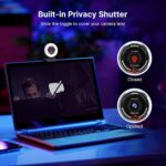 NexiGo N680E Pro, 4K UHD Streaming Webcam with Ring Light, PDAF Autofocus, 1080P@60FPS, 2 Noise Canceling Mics, Privacy Cover, USB Camera for Zoom/Teams/Twitch/Google Meet