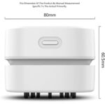 ODISTAR Desktop Vacuum Cleaner, Mini Table dust Sweeper Energy Saving,High Endurance up to 90 mins,Cordless&360º Rotatable Design for Keyboard/Home/School/Office(White AA Battery)