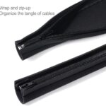 JOTO 4 Pack Cable Management Sleeve, 19-20 Inches Cord Organizer System with Zipper for TV Computer Office Home Entertainment, Flexible Cable Sleeve Wrap Cover Wire Hider System -Black